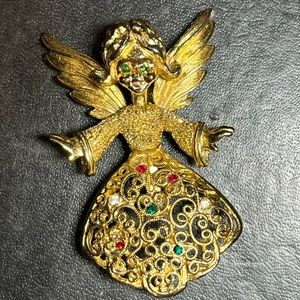 Gold plated Christmas Angel pin
